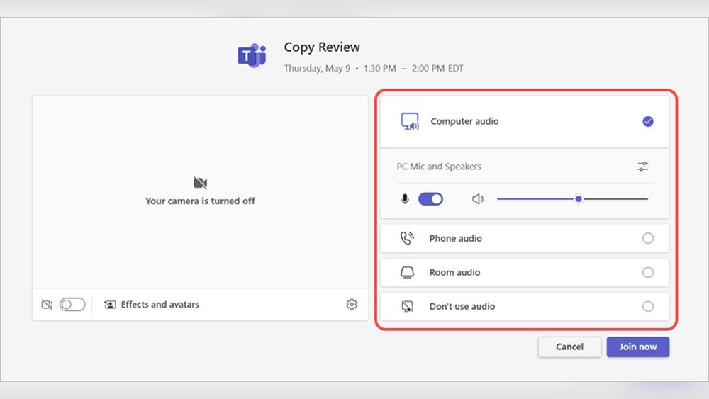 Microsoft Teams Audio Settings